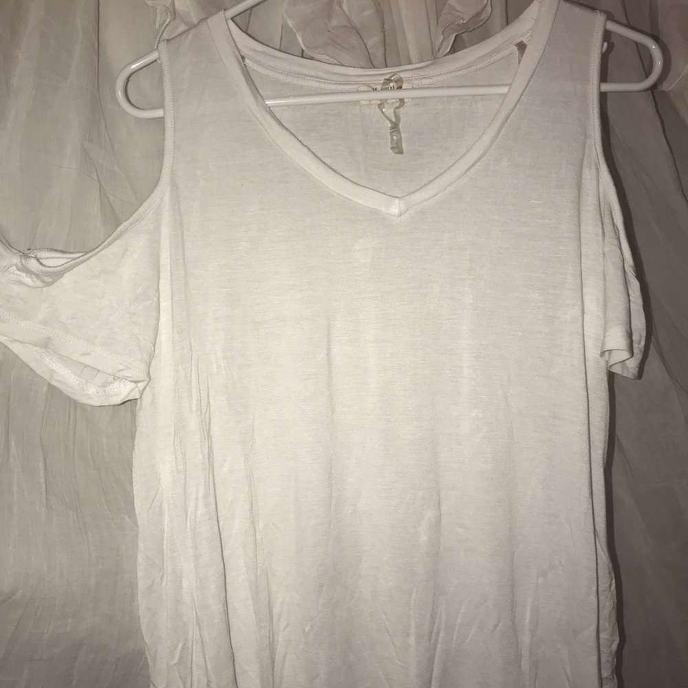 White Peekaboo Flowy T-Shirt